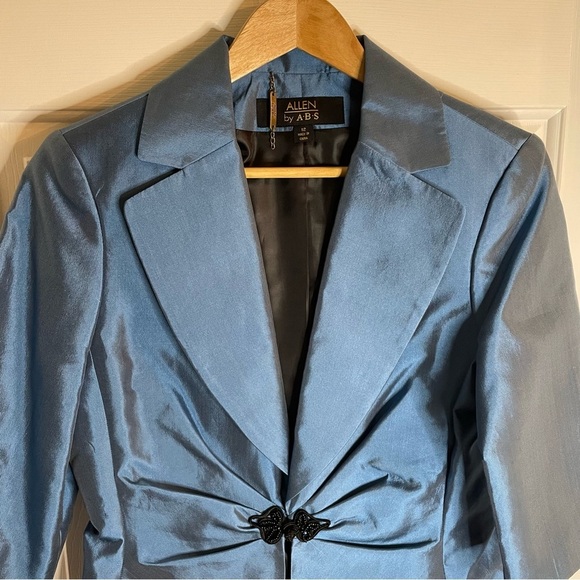 Allen by A.B.S. Blue Suit Jacket and Black Skirt Size 12 old money career - Picture 4 of 13